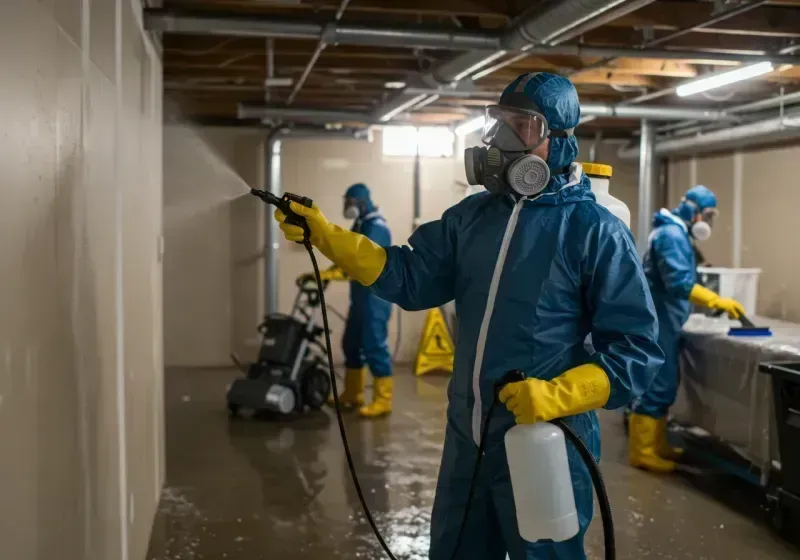 Basement Sanitization and Antimicrobial Treatment process in Longmeadow, MA