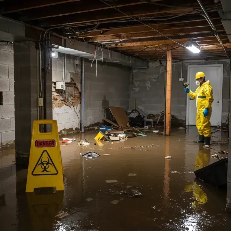 Flooded Basement Electrical Hazard in Longmeadow, MA Property