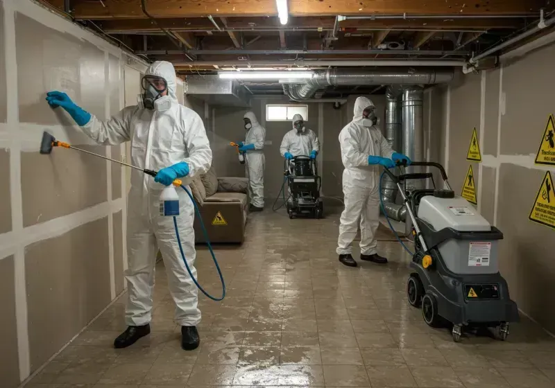 Basement Moisture Removal and Structural Drying process in Longmeadow, MA